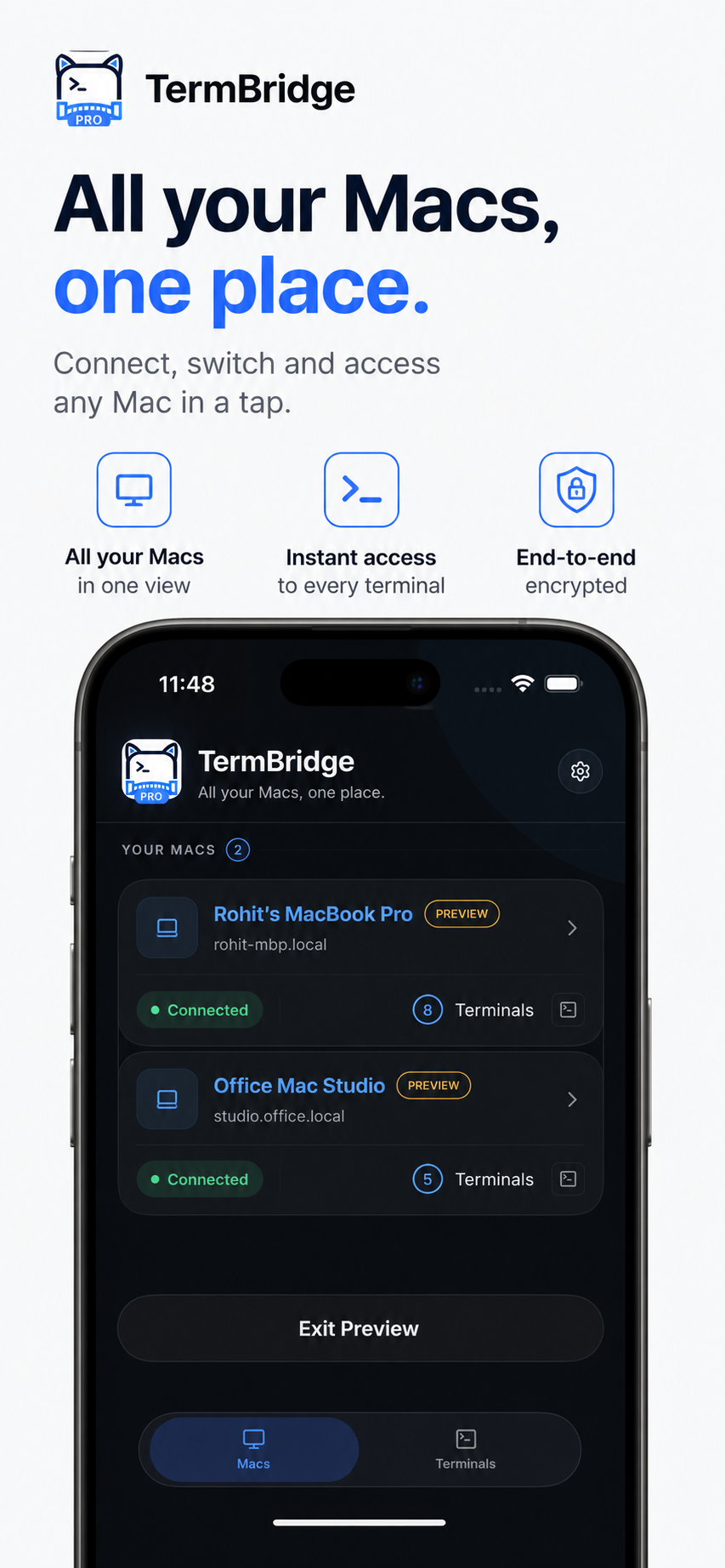 TermBridge — Every Mac, one place.