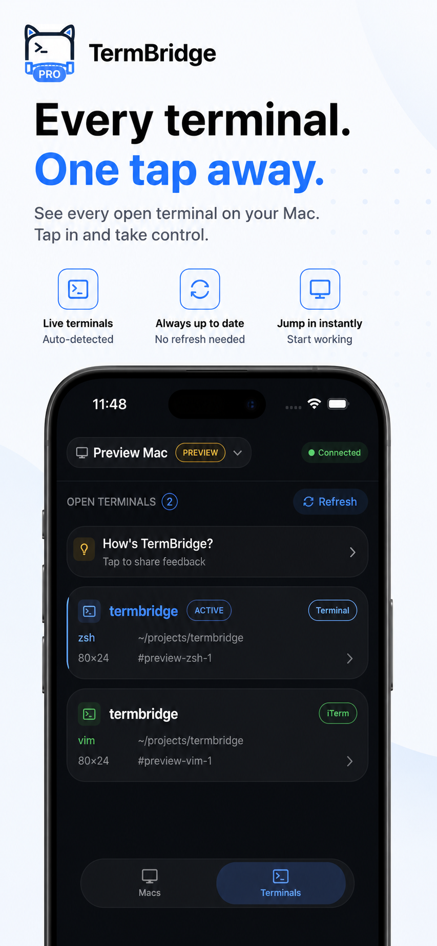 TermBridge — One tap away.