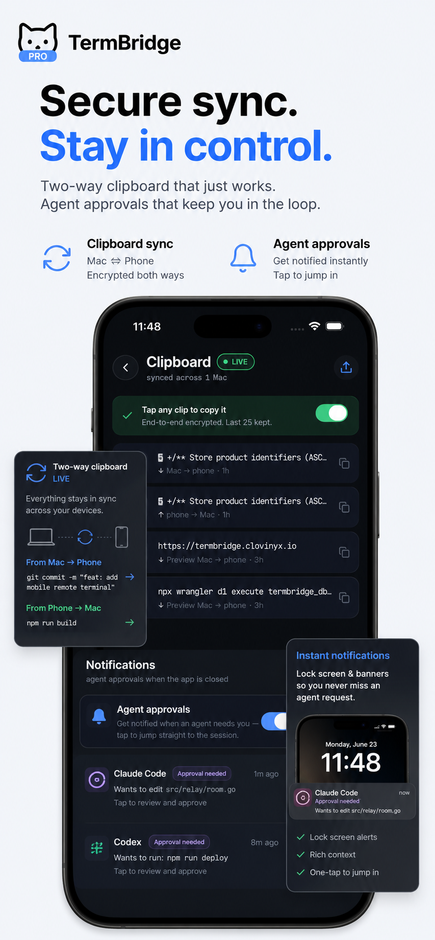 TermBridge — Synced and secure.